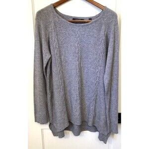 Cyrus Long Sleeve Cable Knit Gray Sweater Womens XL Minimalist Classic Old Money
